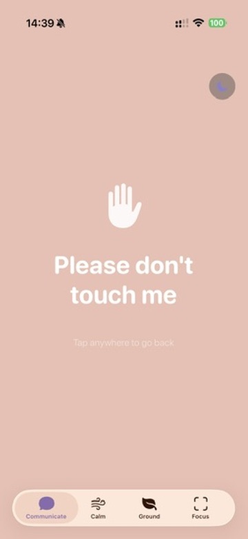 Sensory SOS full screen message